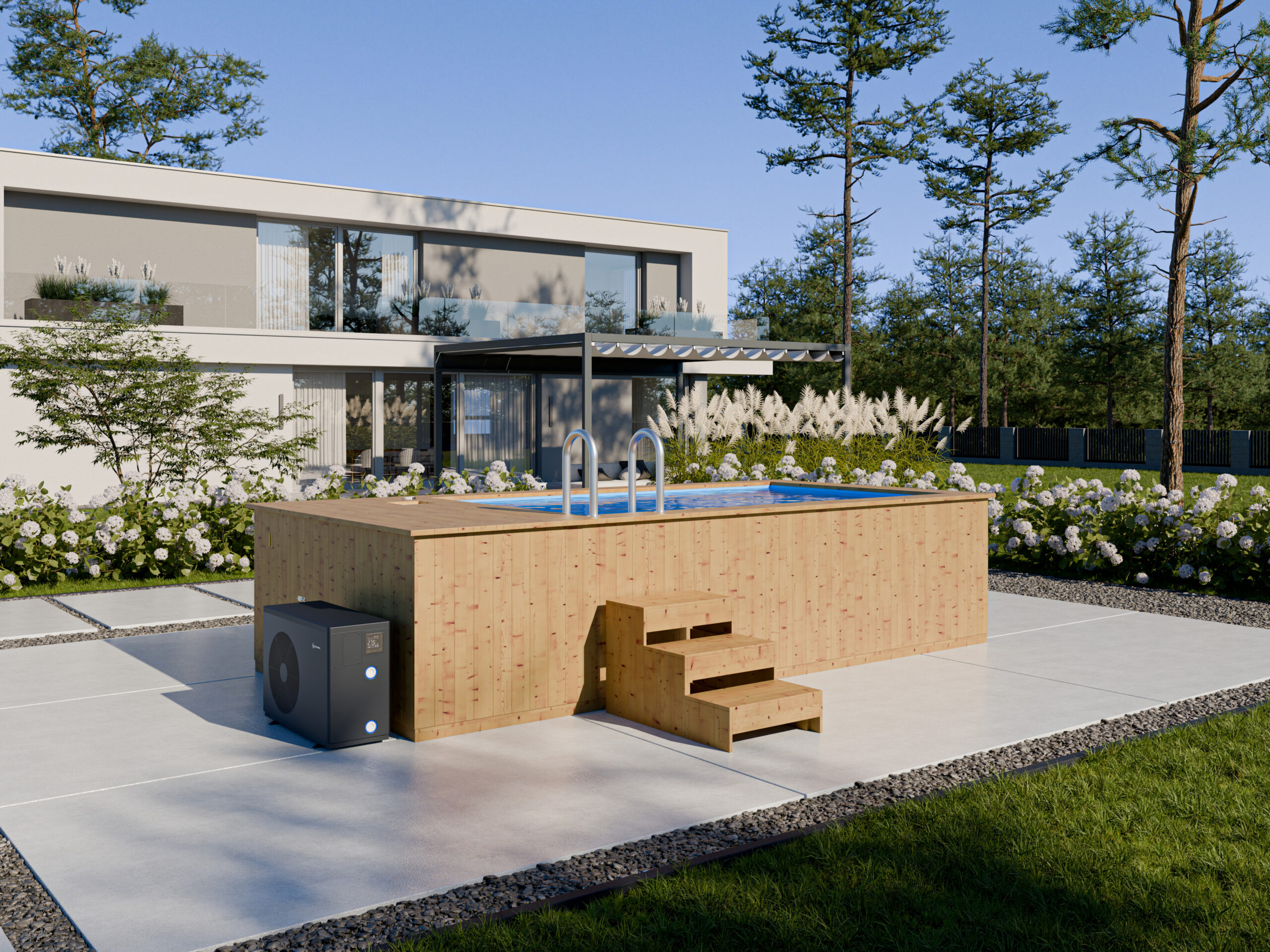 Basen Drewniany z wkładem polipropylenowym 480cm x 240cm (THERMO DREWNO)